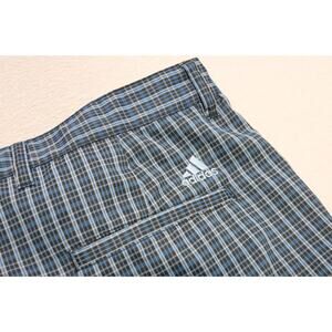 Adidas Golf Shorts ClimaLite Plaid Performance Flat 10.5" INS Mens Sz 40